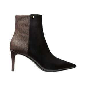 Michael Kors Alina Flex Leather Logo Ankle Boot Black Size 6 NWT $175 MSRP